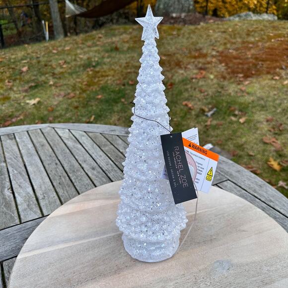 Rachel Zoe LED Color Changing Shimmer Christmas Tree 16” Tabletop Decor NEW - Picture 4 of 10